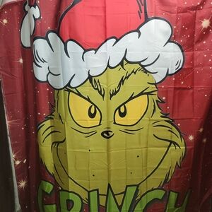 Grinch Christmas Shower Curtain - Red and Green